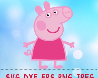Peppa Pig SVG DXF Png Cut Vector Files Silhouette Studio Cameo Cricut Design Vinyl Decal Scrapbooking Stencil Birthday Party