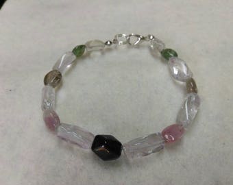 Tourmaline and Smoky Quartz Beaded bracelet