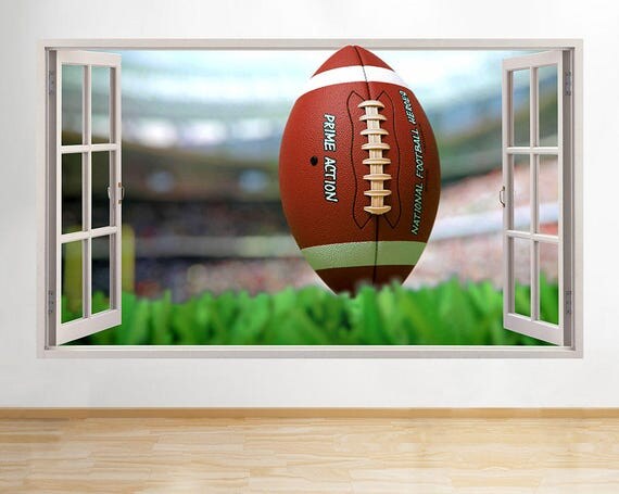 C006 American Football Cool Bedroom Window Wall Decal 3D Art