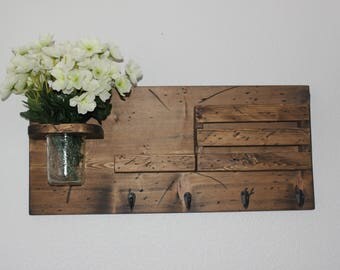 Wood Key and Mail Holder