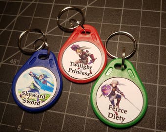 3 June Zelda Amiibo WATERPROOF Keychain NFC Card Tag Breath of the Wild Wii U Switch Twilight Majoras Anniversary Wind Waker Ocarina of Time