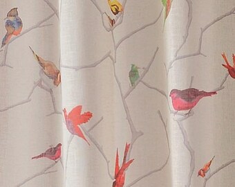 fabric, birds, hummingbirds, poly, cotton, sheer