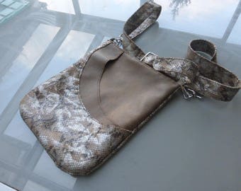 Shoulder bag Tan Leather and python effect