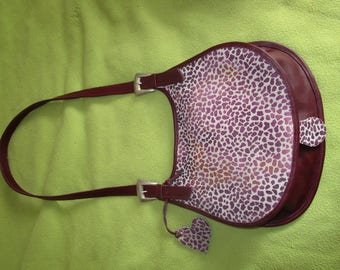 "Squire" Burgundy leather and canvas bag