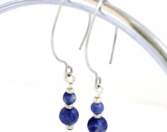 Silver and sodalite earrings