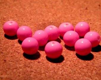 20 beads - 8 mm - fuchsia - PE198