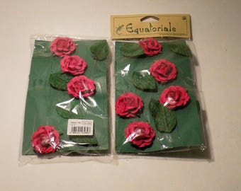 SET OF 2 GARLANDS WITH FUCHSIA FLOWERS