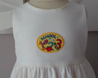2 pinafore dress and velvet milleraie ecru 3 years