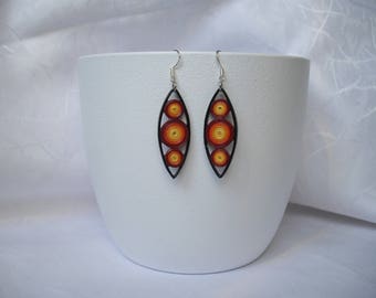 Modern earrings / paper / quilling
