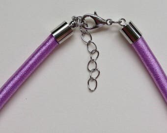 11 / crew neck purple lilac satin 5mm silver snap