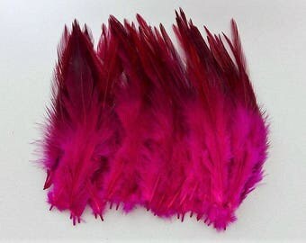 set of 50 feathers Fuchsia shade 10-15cm