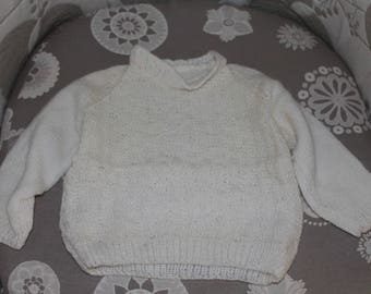 Pullover white child's hands