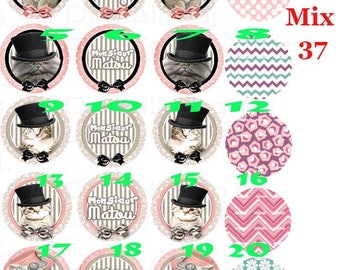 cabochon 25 mm glass choice Mix37-25