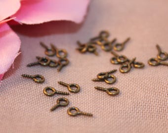 Set of 500 screw bronze 8x4mm Fimo jewelry
