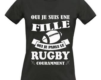 T-shirt black short sleeve 100% cotton B & C Exact 190 Rugby women