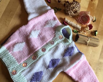 Multi Diamond Knit Cardigan