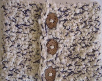 Snood chiné écru et violet