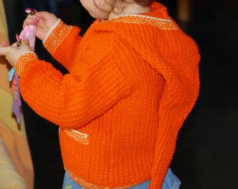 Pure Merino Wool hand knitted baby Cardigan