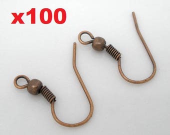 100 copper ear hooks