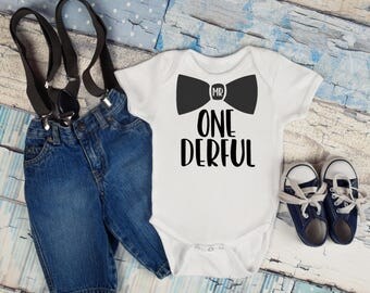 Mr. One-derful Onesie, Baby Boy, Baby Clothes, Baby Gift, Baby Shower, First Birthday