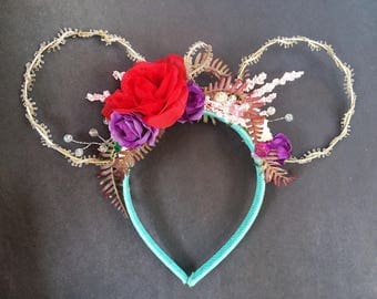 Little Mermaid Ears~ Ariel Ears ~ Minnie Ears ~ Mickey Ears ~ Disney Ears ~ Under The Sea ~ Ocean Ears ~ Red Rose ~ Sea Shells