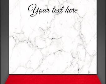 White Marble Custom Banner / Backdrop for Weddings, Baby Showers, Birthdays, etc.