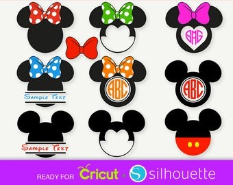 MICKEY MOUSE SVG Minnie mouse svg Disney Minnie Cuttable Dxf Cricut Silhouette Disney svg Files split Monogram svg clipart clip art