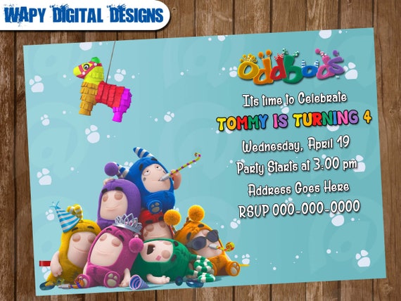 Oddbods Digital Party Invitation Customize Invite Birthday