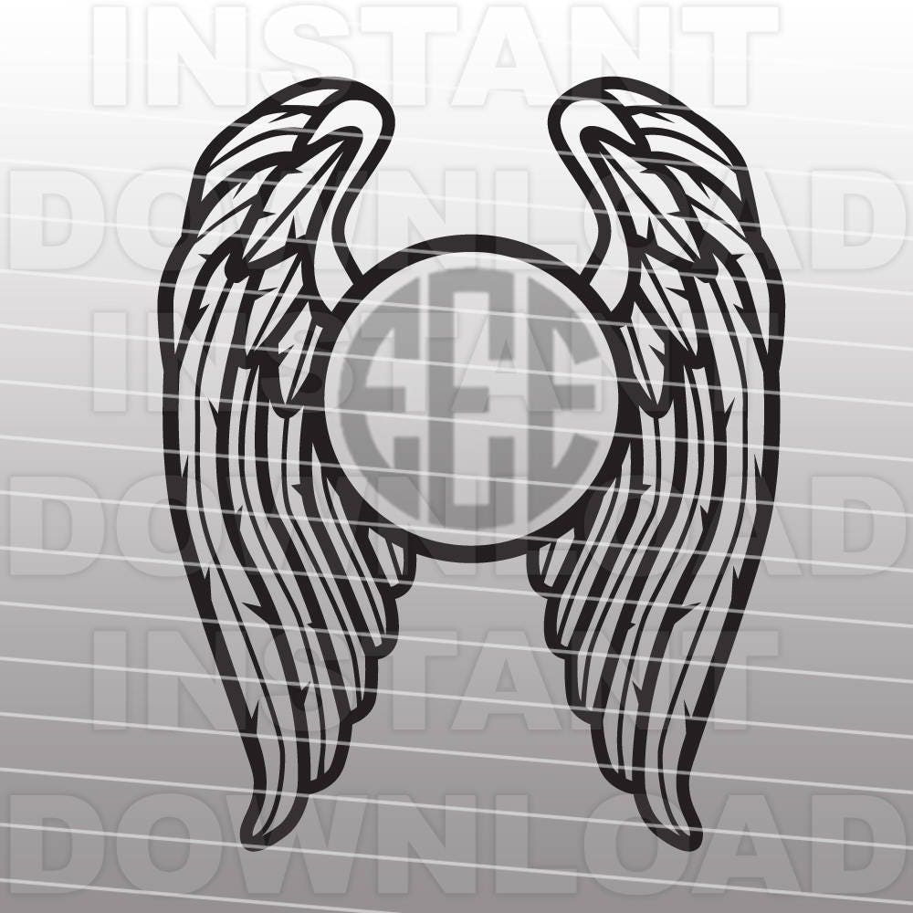 Download Wings SVGAngel Wings SVGMonogram SVG FileCutting