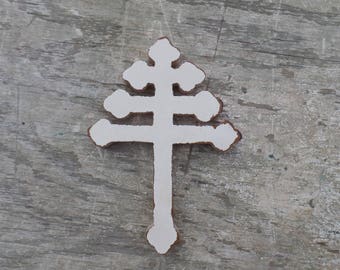 Maronite Salvaged Wood Cross, Lebanese Cross, Wooden Wall Cross, Reclaimed Wood Cross, Christian Decor, Religious Wall Art, Rustic Cross
