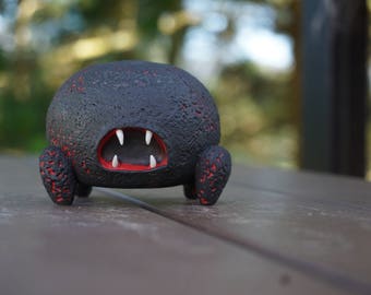 hand thrown, ceramic Lava Monster