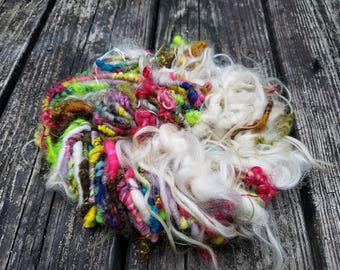 Handspun Art Yarn- Reykjavik in the Snow- Iceland Collection- Signature Jazztutle TextureSpun Artisan Yarn