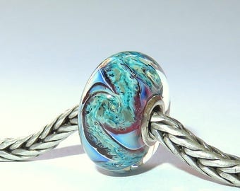 Luccicare Lampwork Bead - Nebula II - Lined with Sterling Silver