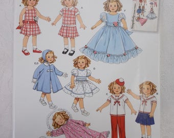 Simplicity 0636 2770, 19 Inch Doll Clothes Pattern, Shirley Temple Doll Clothes Pattern, 30s 40s Doll Clothes Pattern, Doll Sailor Outfit