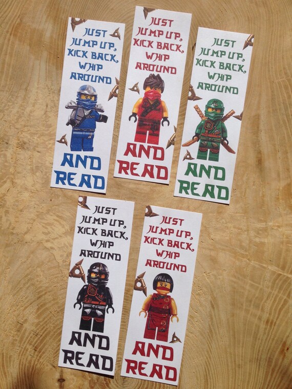 Ninjago lego bookmarks instant download printable party