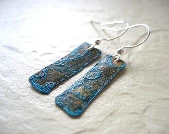 Copper Earrings, Handmade Earrings, Oxidized Copper Earrings, Oxidized Copper Earrings, Dangle Earrings, Drop Earrings, Copper Jewelry