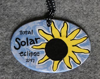 Total Solar Eclipse ornament, 2017 Solar Eclipse ornament, Eclipse jewelry, Great American Solar Eclipse, Christmas Ornament, Sun and Moon