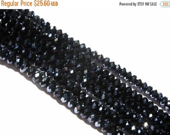 50% Off Sale Sparkling Mystic Black Quartz Micro faceted Rondelles 4mm Full 14 inches Finest Quality Wholesale Price