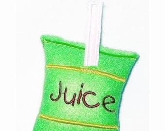 SALE Play food Pretend food felt juice pouch with straw great for kids play kitchen #PF2562JUICE
