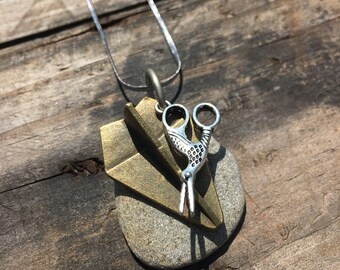 rock, paper, scissors necklace, beach stone jewelry, handmade
