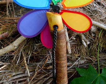 Walking Stick, Rustic Ash Wood, 57" Tall hiking staff with natural finish, Rugged wooden Hiking Stick with Bark Wrap and Leather