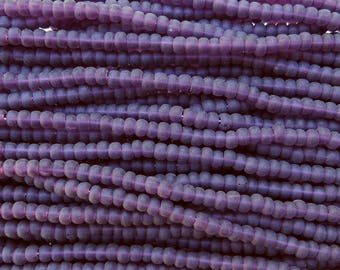 6/0 Matte Transparent Amethyst Czech Glass Seed Bead Strand (CW207) SE