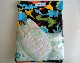 Dinosaurs Clear Front Ouch Pouch 8x10 for Toddler Baby Diapers Wipes Meds First Aid Inhaler/Spacer Epi Pens Daycare Preschool Bag