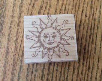Stamp for Scrapbooking or Card Making- Celestial Sun -Rubber Stamp
