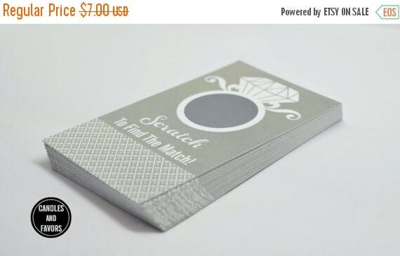 Sale 20 Stylish Light Grey Scratch Off Cards - Bridal Shower Game - Bachelorette Party Games Il_570xn