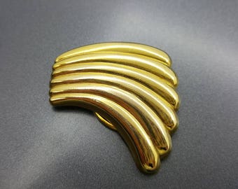 Modern Scarf Clip Western Germany Signed Gold tone Scarf slide