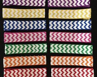 7 Pairs Chevron Print Alligator Hair Clips with No Slip Grip