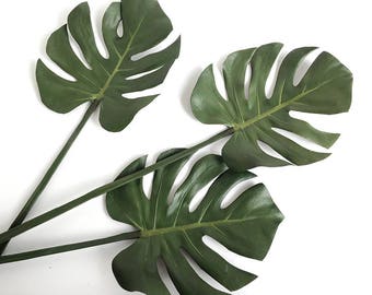 Tropical, small monstera plant, Tropical leaf, bungalow, monstera deliciosa, greenery, Faux plant, Tropical plant, Beach decor, Artificial