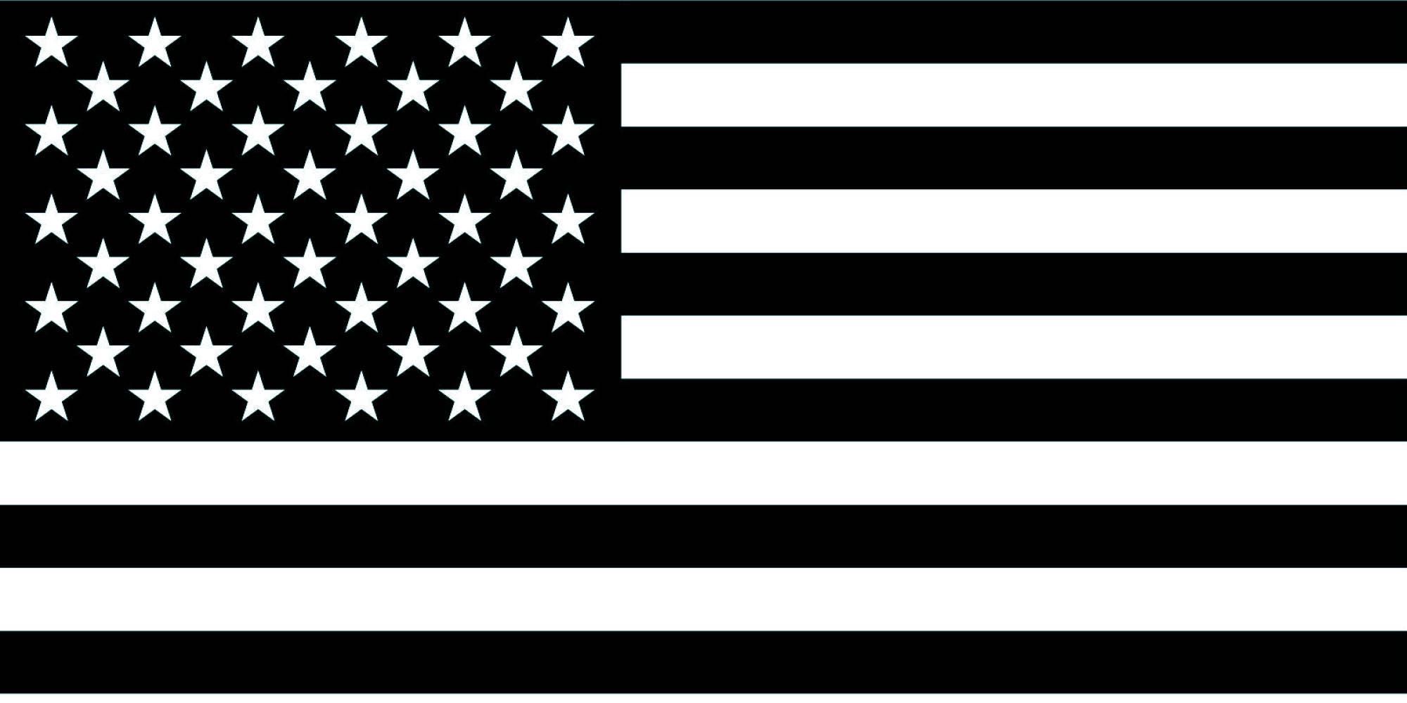 Black and White American Flag Vinyl Decal