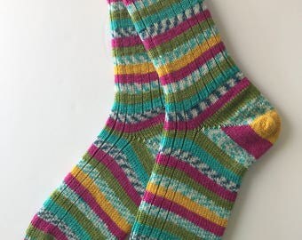 Knitted Wool Sock , "Lana Grossa" Hand Cranked